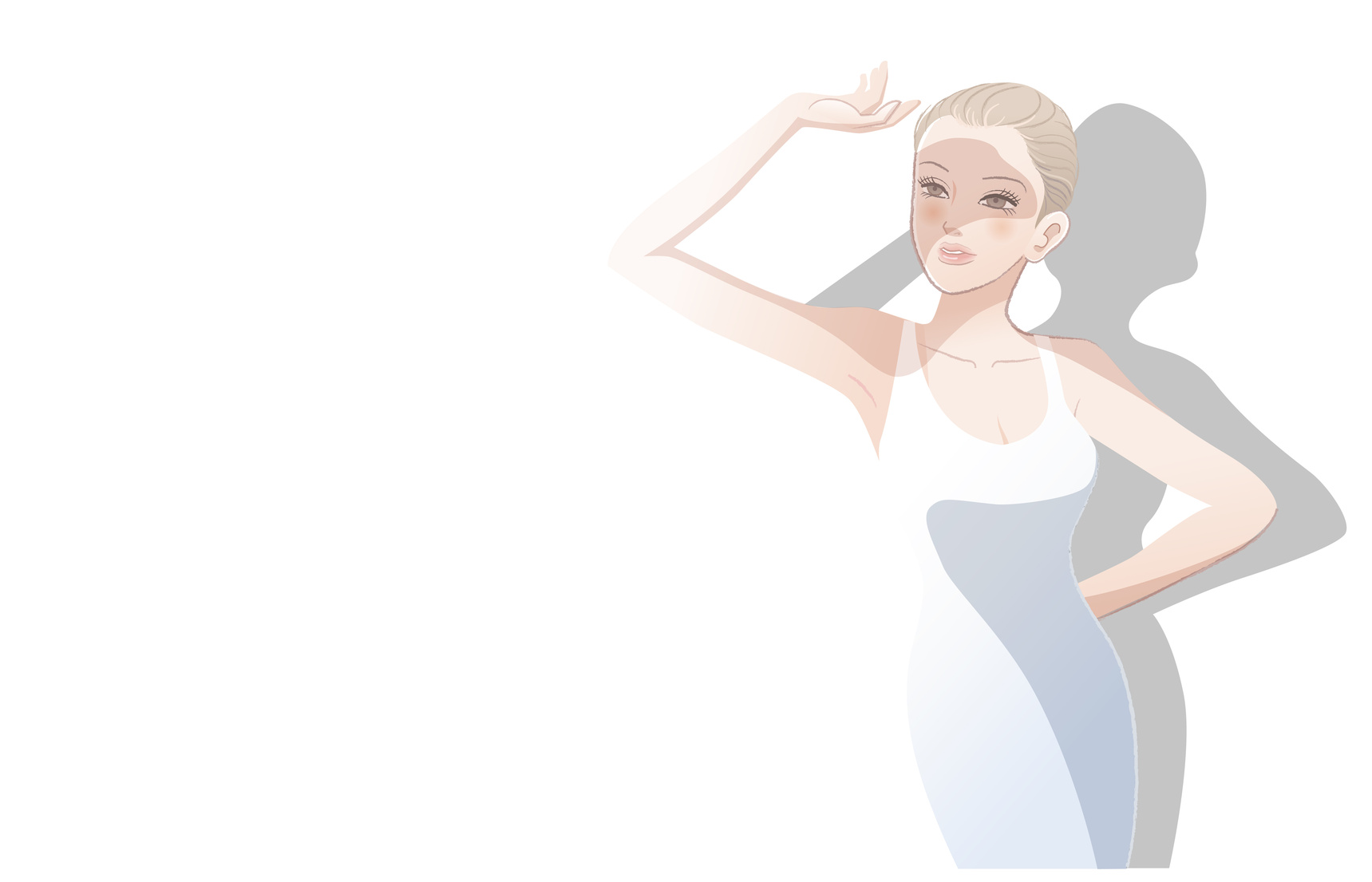 女性 紫外線 美容 / Beautiful woman holding her hand above eyes