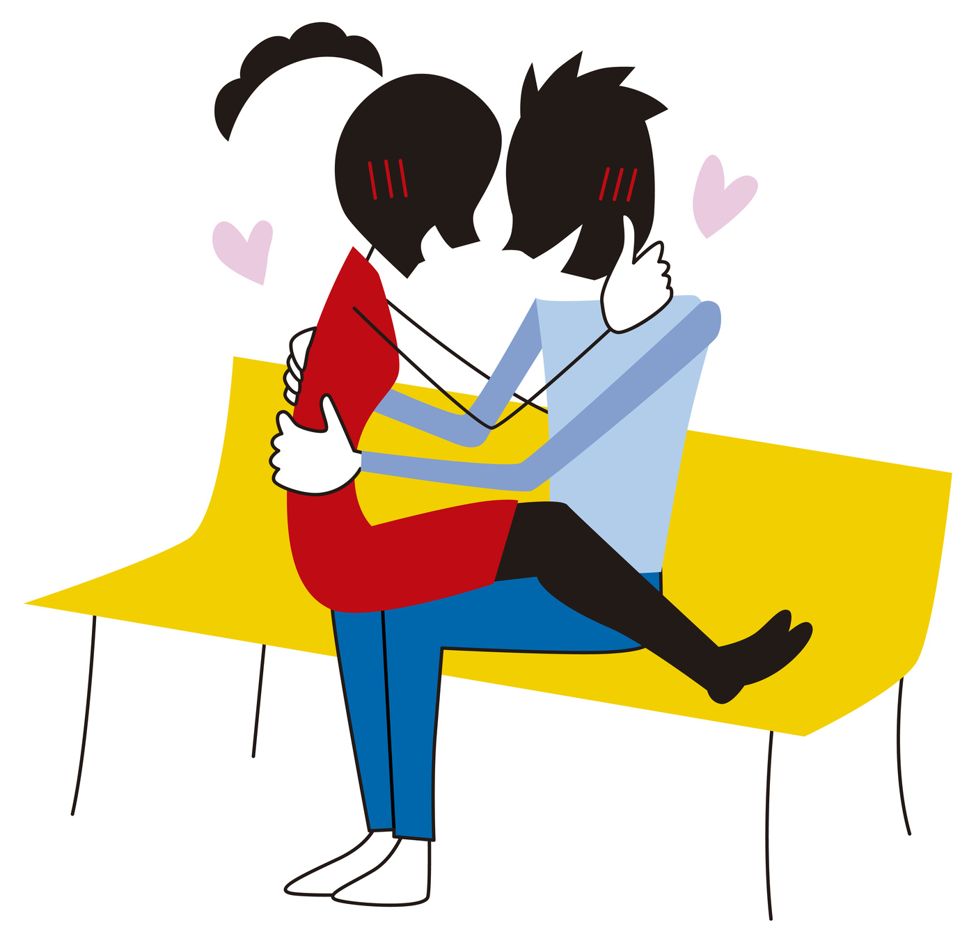 所かまわず抱き合うカップル